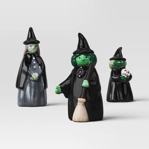 3pc nwt Ceramic Mantle Witch Decorative Accent Set - Hyde and EEK! Boutique - Picture 1 of 3